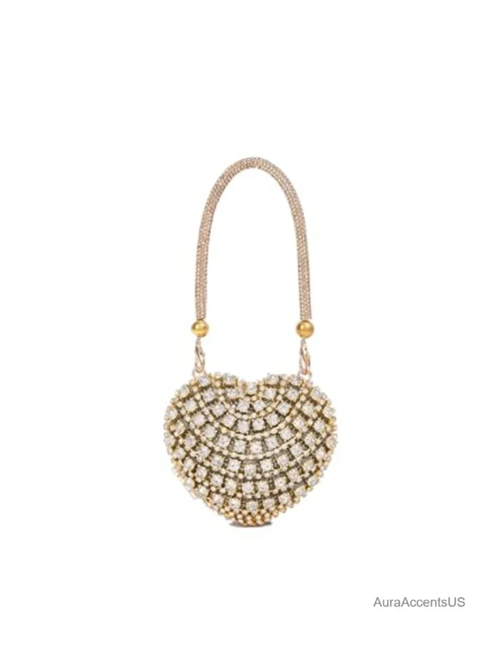 Small Rhinestone Heart Shape Clutch Purse Evening Bag Prom Party Wedding